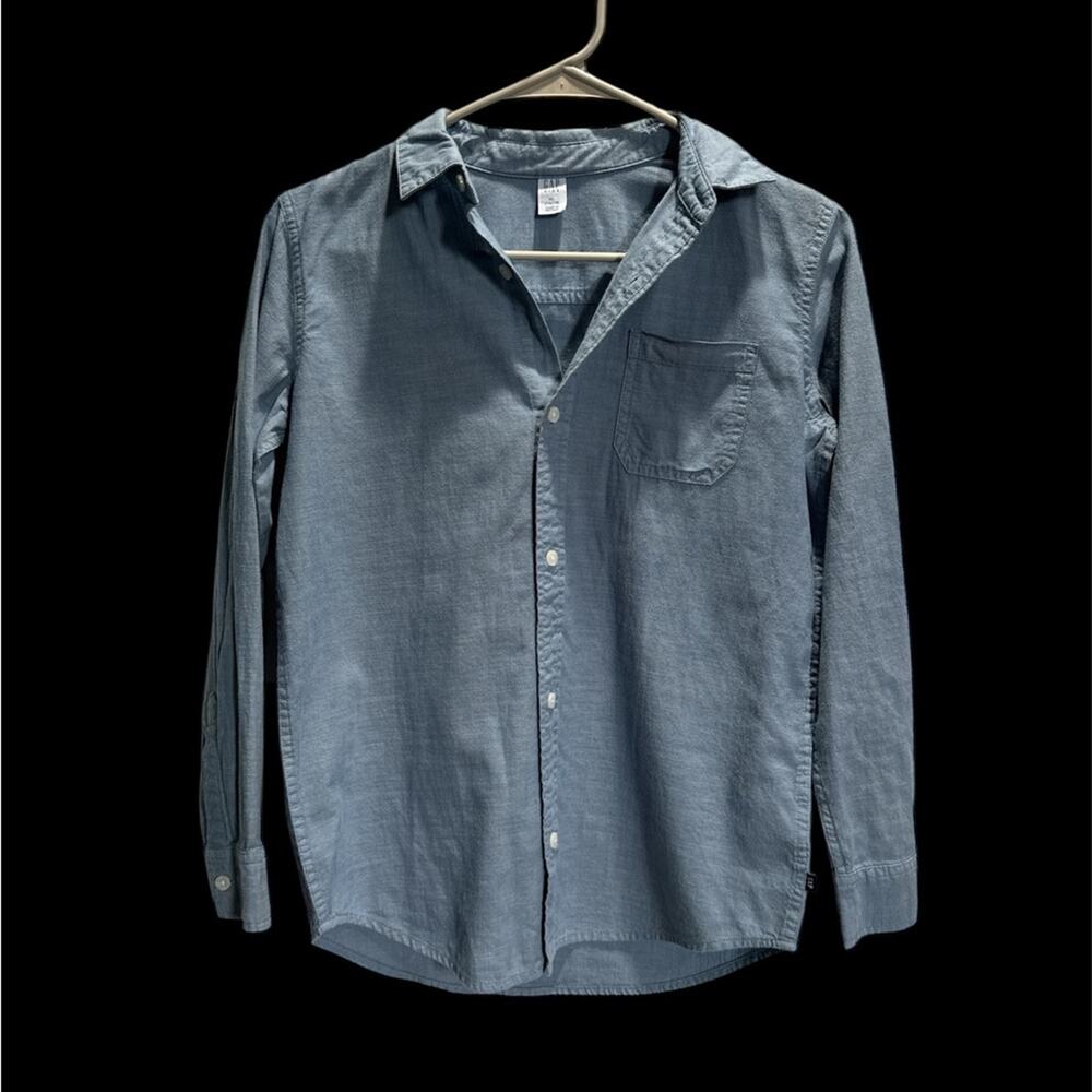 GAP Kids Blue Button Down Shirt Size XL